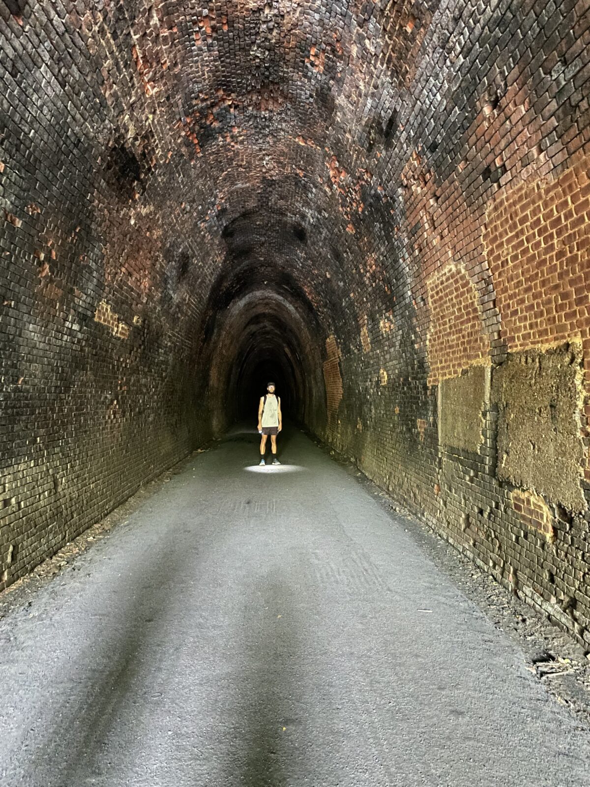 Man stands in the Blue Ridge Tunnel