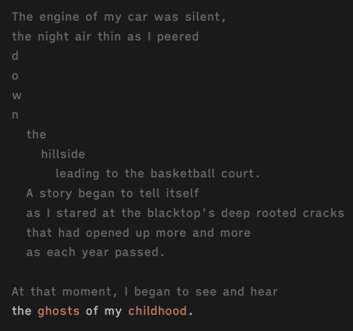 free verse poem excerpt by jeffrey pillow